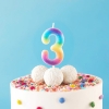 Świeczki urodzinowe tort świeczka tęczowa cyfra 3